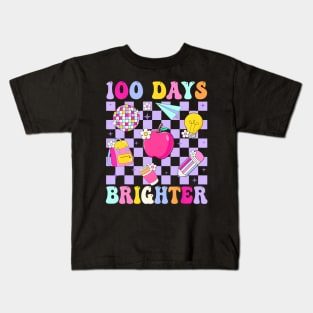 100 Days Brighter Retro Disco 100Th Day Of School Teacher Kids T-Shirt